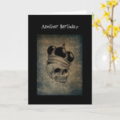 Weer een jaar dichterbij Skull Birthday Kaart (Gele Bloem)