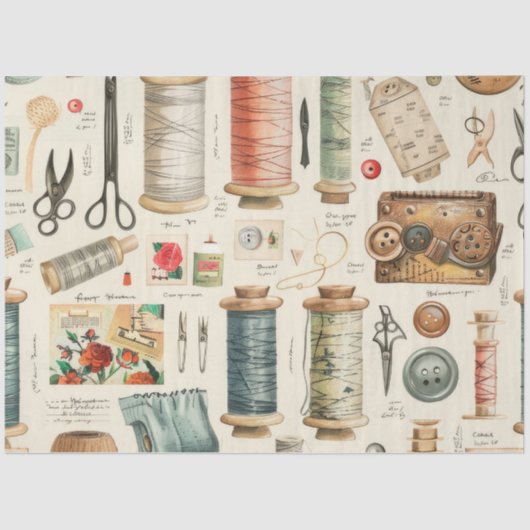 Weer een naaiend junk journal-serie ontwerp #6 tissuepapier (Voorkant)