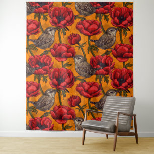 Weer een rode anemontuin wandkleed