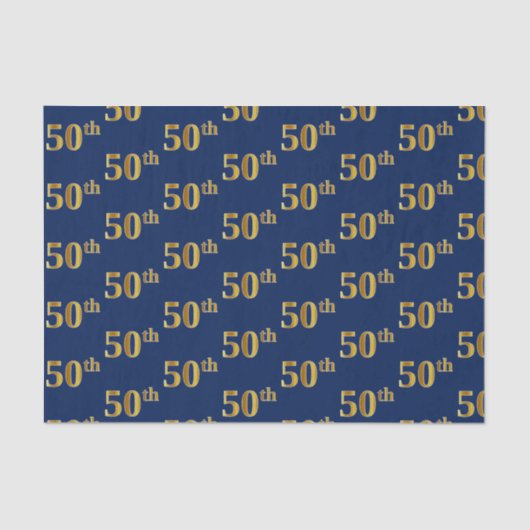 Weer, Faux Gold 50th (vijftigste) Event Tissue Pap Tissuepapier (Voorkant)