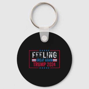Weer geweldig voelen Trump 2024 Vlag van de VS Sleutelhanger
