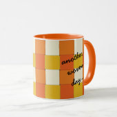 Weer Geweven Dag Sinaasappel en Geel Mok (Voorkant rechts)