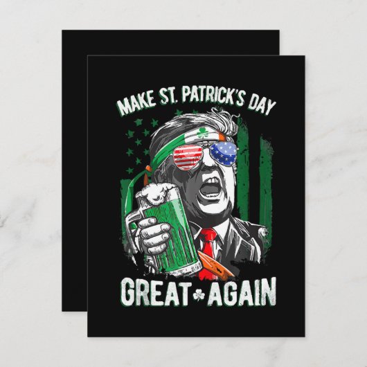 Weer grappige Trump maakt St Patrick's Day weer ge Feestdagenkaart (Voorkant / Achterkant)