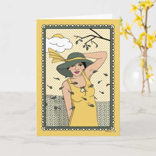 Weer het Storm_C_Greeting Kaart (Gele Bloem)