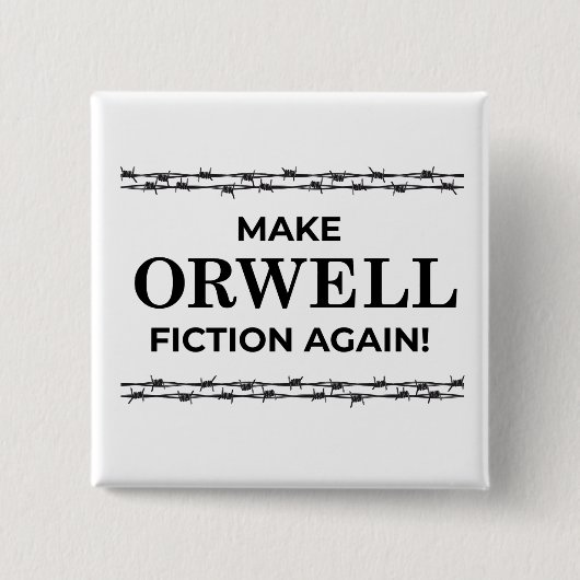 Weer Orwell Fiction-toets Vierkante Button 5,1 Cm (Voorkant)