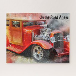 Weer sleept u auto legpuzzel