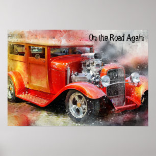 Weer sleept u auto poster