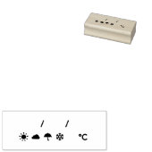 Weer, Temperatuur en Datum 天・気 日 気 付 Rubberstempel (Gestempeld)