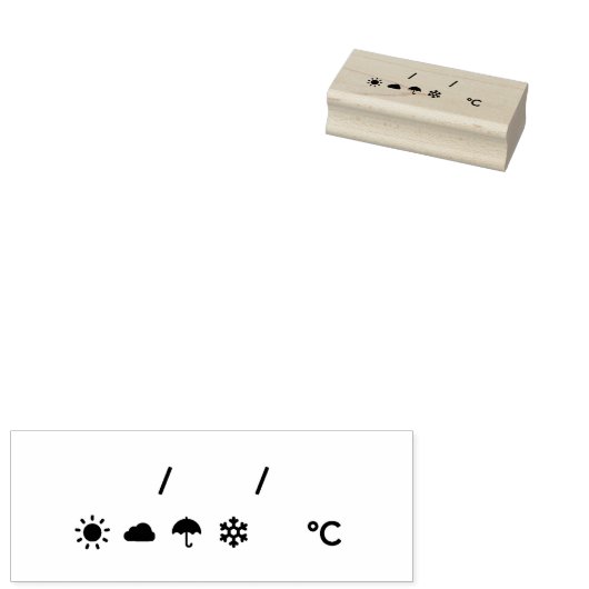 Weer, Temperatuur en Datum 天・気 日 気 付 Rubberstempel (Gestempeld)