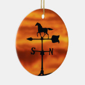 Weer Vane op zonsondergang Keramisch Ornament (Rechts)