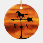 Weer Vane op zonsondergang Keramisch Ornament (Achterkant)