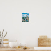 Weergave Bordeaux Afbeelding met Vintage Poster (Keuken)