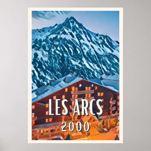 Weergave Les Arcs 2000 Ski Resort Poster (Voorkant)