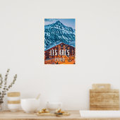 Weergave Les Arcs 2000 Ski Resort Poster (Keuken)