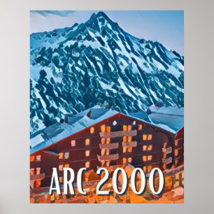 Weergave Les Arcs 2000 Ski Resort Poster