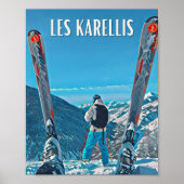 Weergave Les Karellis Skiresort Poster (Voorkant)