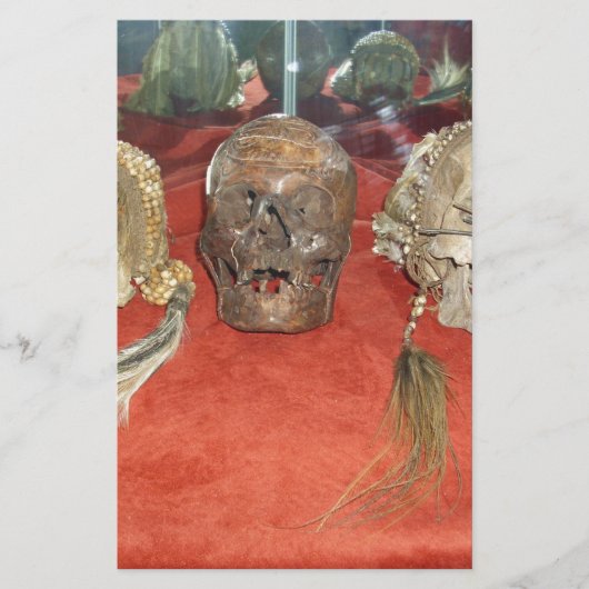 Weergave van gekrompen hoofden briefpapier (Voorkant)