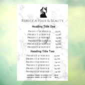 Weergave van marmer Salon Restaurant Pricing & Ser Raamsticker (Vel 3)