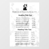 Weergave van marmer Salon Restaurant Pricing & Ser Raamsticker (Vel)