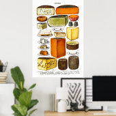Weergave van soorten kazen poster (Thuiskantoor)