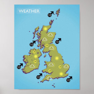 Weergavekaart Britse  stijl Poster