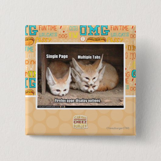 Weergaveopties pagina vierkante button 5,1 cm (Voorkant)