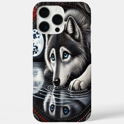 Weerkaatsend ontwerp met witte wolf Case-Mate iPhone case (Achterkant)
