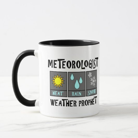 weerprofeet van de meteoroloog mok (Links)
