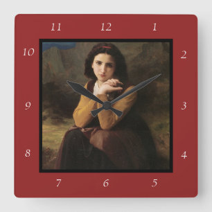 Weerspiegelende Schoonheid (Peinzende Mignon) 1869 Vierkante Klok