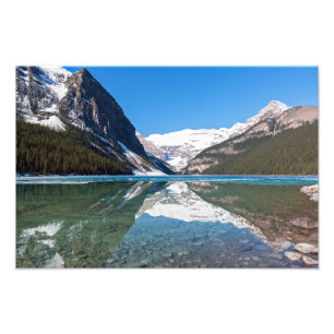 Weerspiegeling op Lake Louise - Banff NP, Canada Foto Afdruk