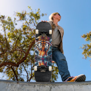 Weerspiegeling van tijger die water drinkt skateboard