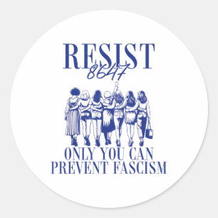 Weersta 8647 Alleen jij kunt fascisme feministisch Ronde Sticker
