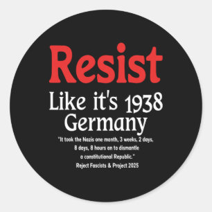 Weersta alsof het 1938 Duitsland 18 is Ronde Sticker