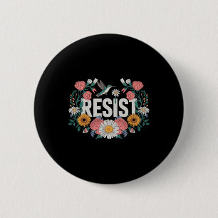 Weersta Bloemverzet Activisten Feministen Retro Ronde Button 5,7 Cm