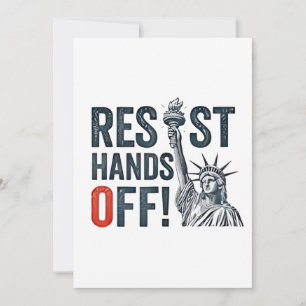Weersta de handen van de vrijheidsstatus anti-Trum Feestdagenkaart