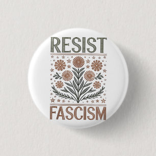 Weersta fascisme Bloemen Transgender LGBTQ Anti-Tr Ronde Button 3,2 Cm