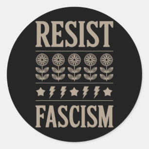 Weersta fascisme Protest Trump Anti Trump 8 Ronde Sticker