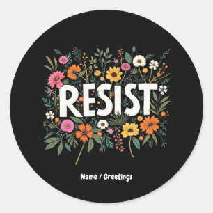Weersta Floral Anti-Trump Politiek Protest Ronde Sticker