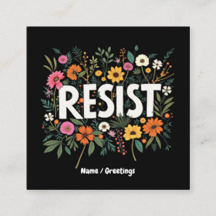 Weersta Floral Anti-Trump Politiek Protest Vierkante Visitekaartje