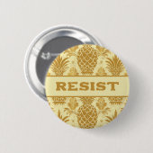 Weersta Gouden Ananas Ronde Button 5,7 Cm (Voorkant /achterkant)