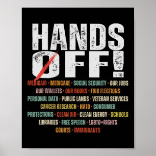 Weersta handen af van protest Wij de mensen Poster