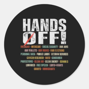 Weersta handen af van protest Wij de mensen Ronde Sticker