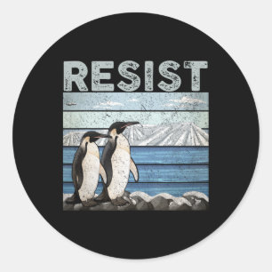 Weersta het pinguïnactivisme ronde sticker