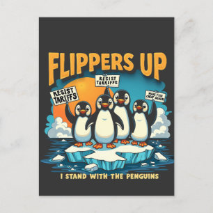 Weersta ik met pinguïns feestdagenkaart