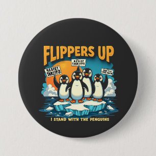 Weersta ik met pinguïns ronde button 7,6 cm