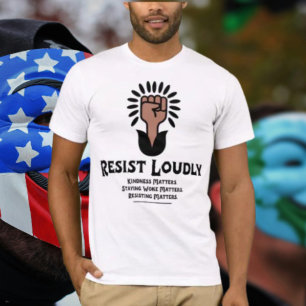 Weersta luid T-shirt   Opgestoken vuist voor gerec