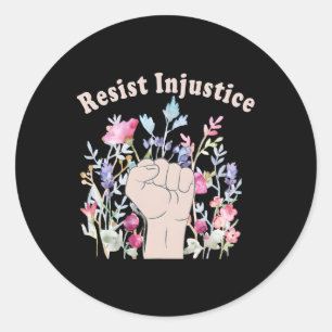 Weersta onrechtvaardigheid Mensenrechtensteun Femi Ronde Sticker