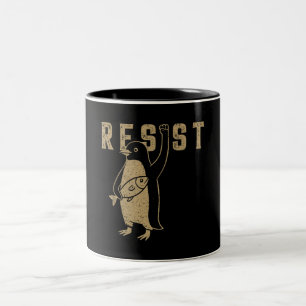 Weersta Penguin Activism Graphic Design Vintage Tweekleurige Koffiemok