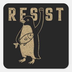 Weersta Penguin Activism Graphic Design Vintage Vierkante Sticker
