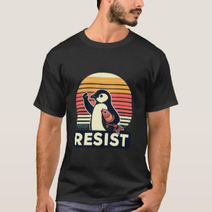 Weersta Penguin Retro Sunset Grappige Protestpingu T-shirt